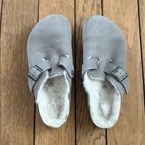 Birkenstock Boston Suede Shearling Clogs 41 women men unisex